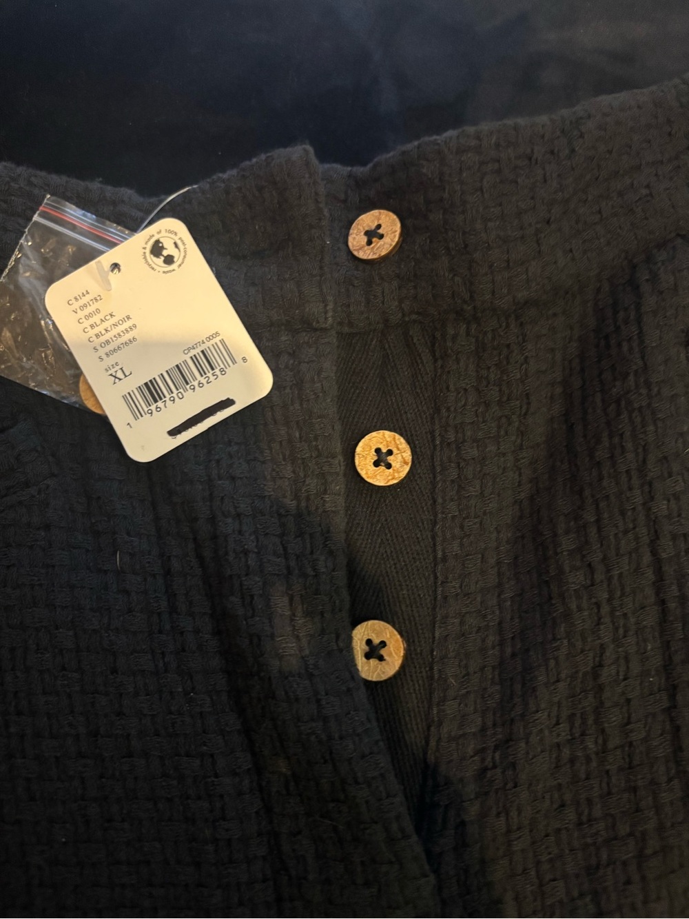 Free People Black ankle Pants with Wood Button Detail
